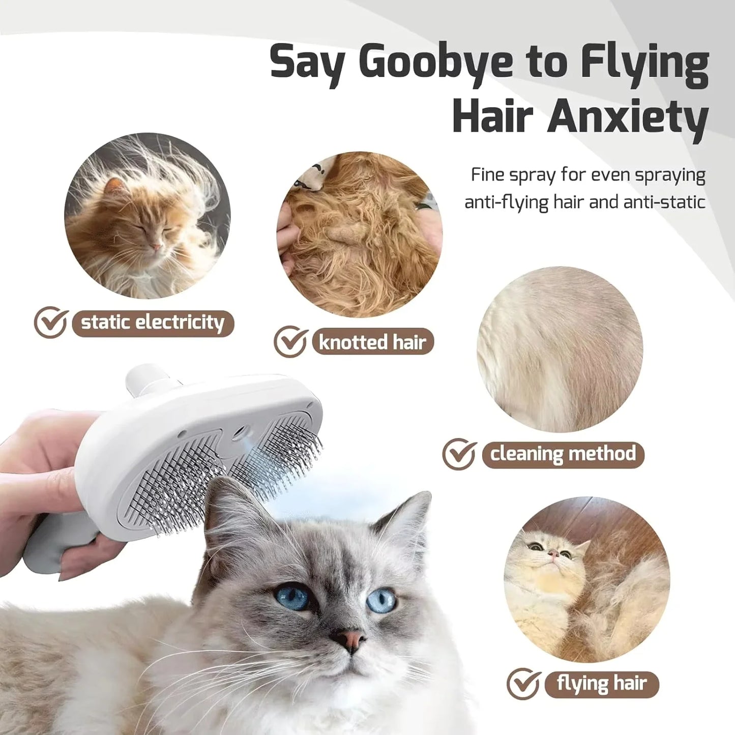 Pet Spray Grooming - Dematting - Water Mist Humidifier Comb