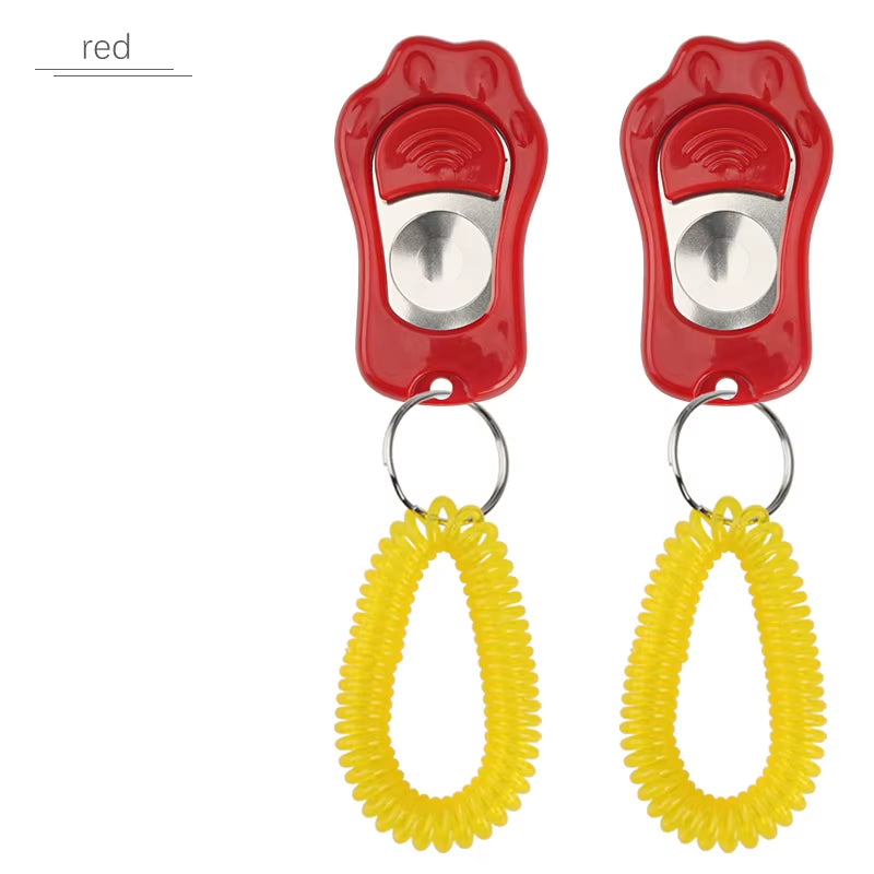 2PCS Paw Shape Dog Clicker Toys Pet Tranining Clickers Obedience Dog Pets Training Trainer Click