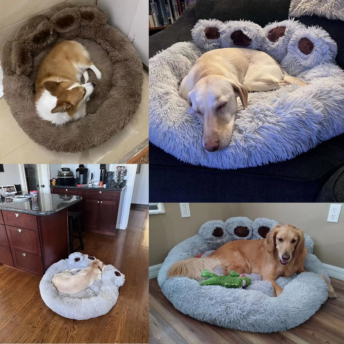 Fluffy Dog/Cat Bed Winter Plush Kennel Accessories 