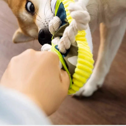 TOWOWO Dog Toys Shoes Pet Cotton Rope Slippers Sound Making Toys Teeth Cleaning Built-In BB Airbag round Ball Bell Various