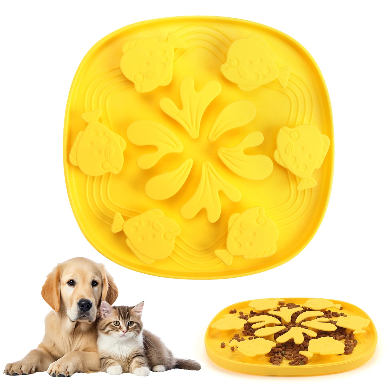 Pet Slow Feeder Pad with Suction Cup Choke Proof Silicone Slow Food Dog and Cat Feeding Products