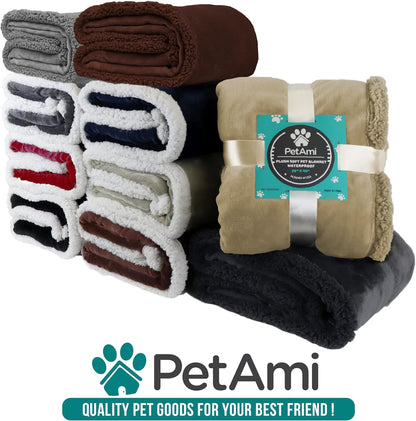 Reversible Fleece Dog Blanket for Small to Medium Pets, Soft Sherpa Throw for Cats and Puppies, Washable Furniture Protector, Mini 29x40 in Solid Dark Gray