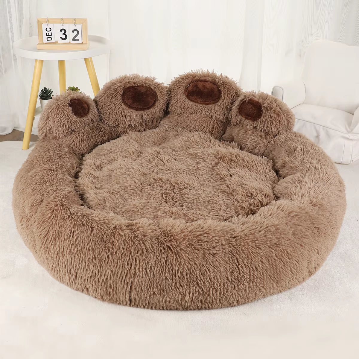 Fluffy Dog/Cat Bed Winter Plush Kennel Accessories 