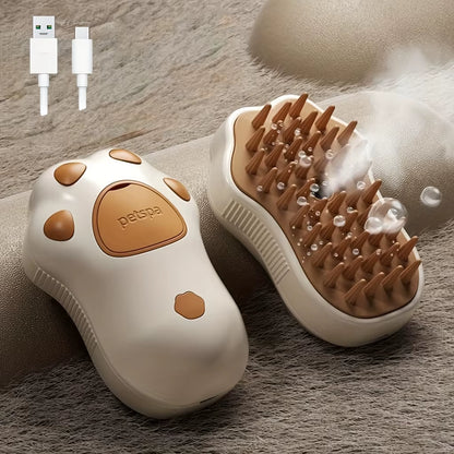 Cat Steam Brush, 3 in 1 Cat Steam Brush Cleaner, Silicone Massage Grooming Brush, Pet Hair Cleaning Brush Comb for Cats and Dogs