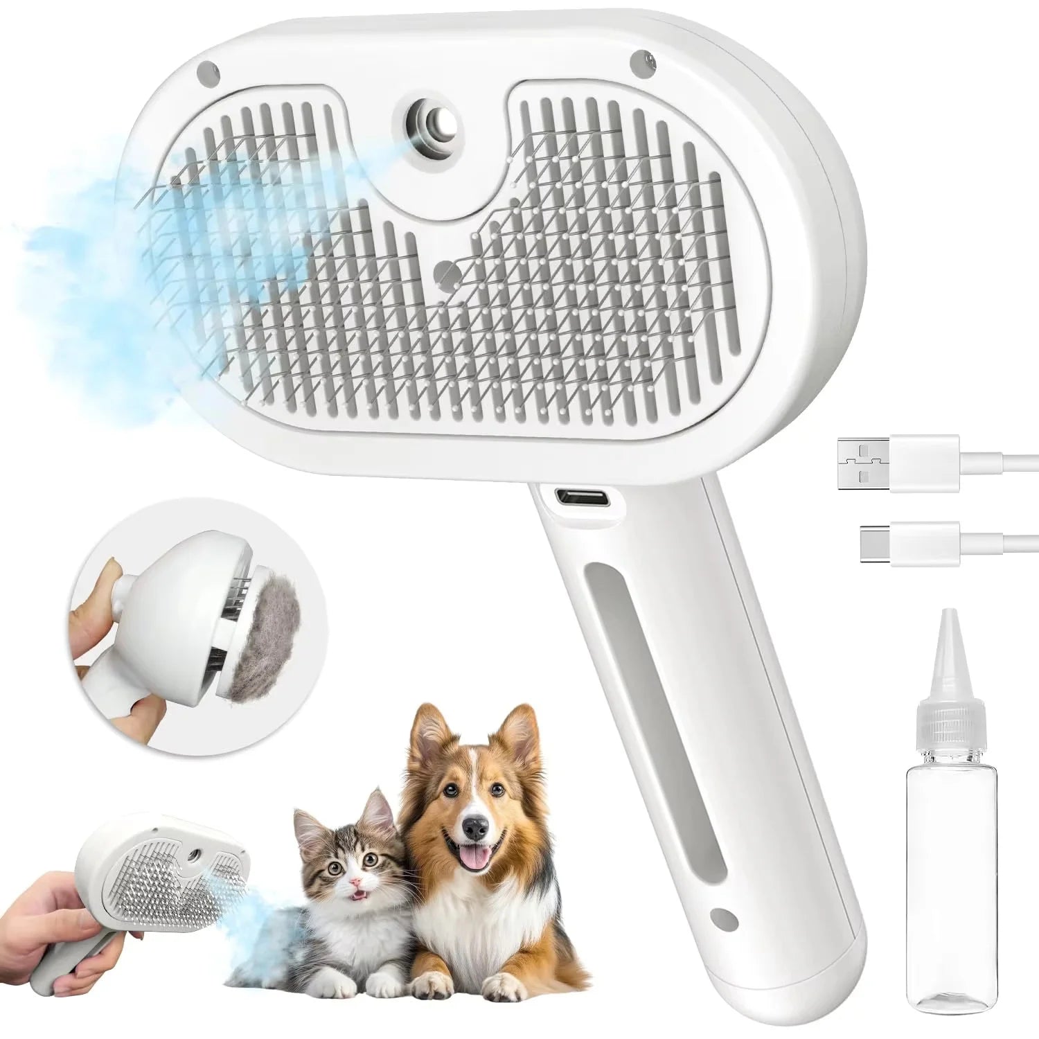 Pet Spray Grooming - Dematting - Water Mist Humidifier Comb